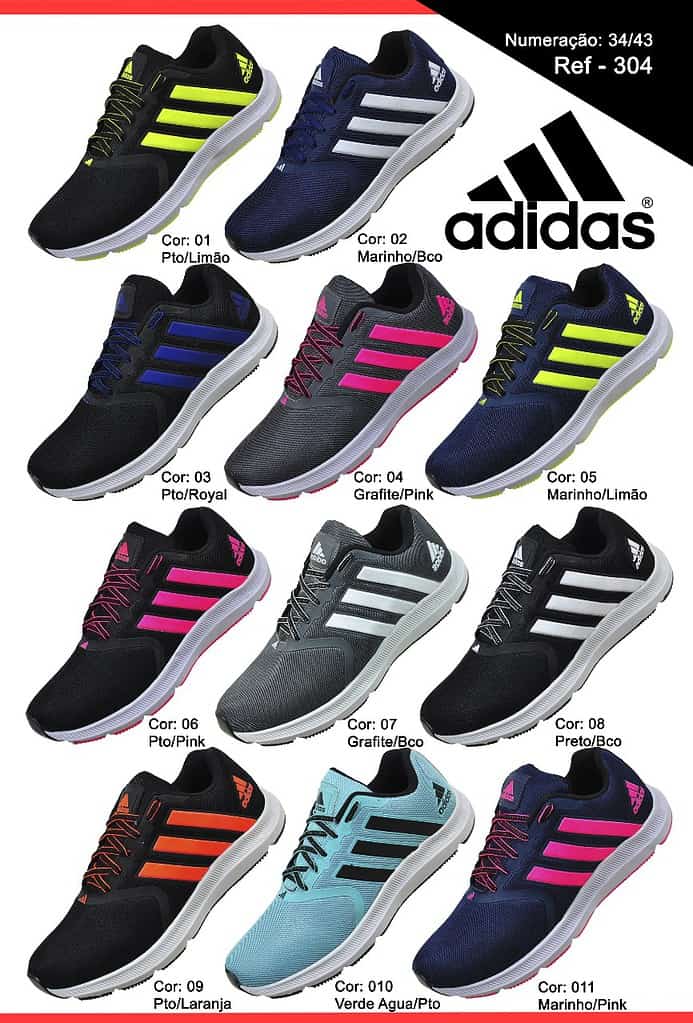 Grade Fechada 15 pares Tênis Adidas  – Ref: VAL304